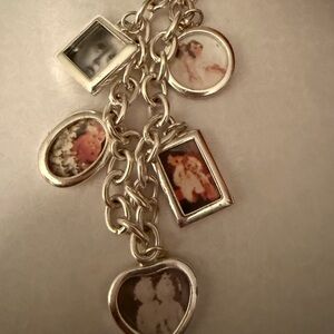 Silver Charm Bracelet with Photo Pendants